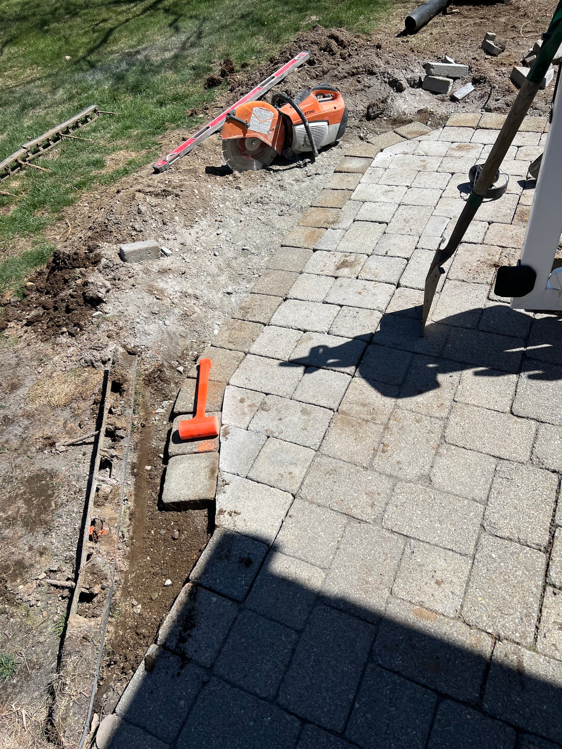Gallery photos for paver walkway extension built stone by stone: Image #2